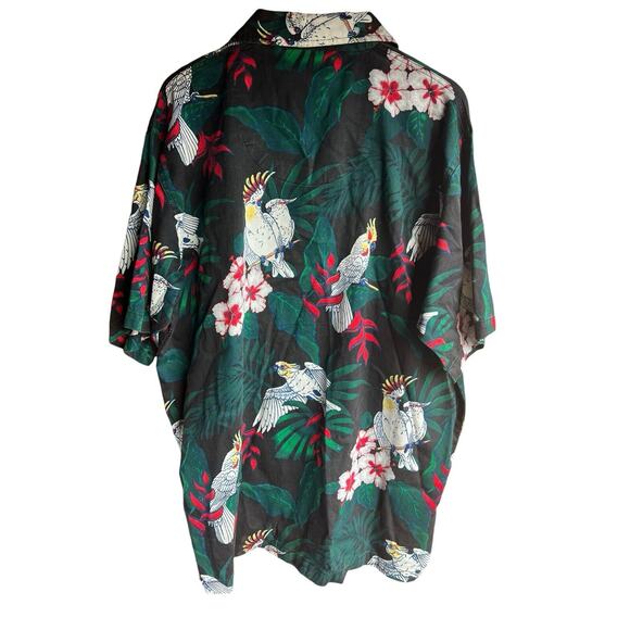 Vtg 90s No Boundaries Men's Tropical Parrots Short Sleeve Button-up Shirt XL - Picture 6 of 7